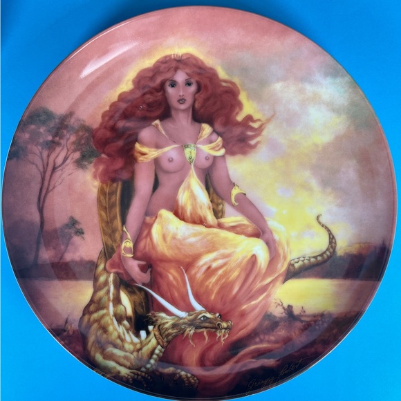 Knowles Four Ancient Elements Water And Fire Collector Plates  (Set Of Two) - Picture 5 of 12